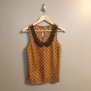 Polka Dot Tank with Beaded Collar